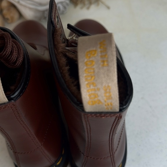 Dr. Martens - Vegan 1460 Brown Norfolk Brown Borg Fleece -Women Sz 10/Men Sz 9 - Picture 10 of 13